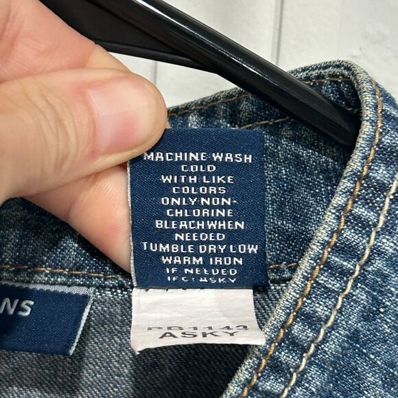 Bill Blass Jeans Denim Button Front Jacket Denim Blue Size XL Petite Classic - Picture 8 of 10